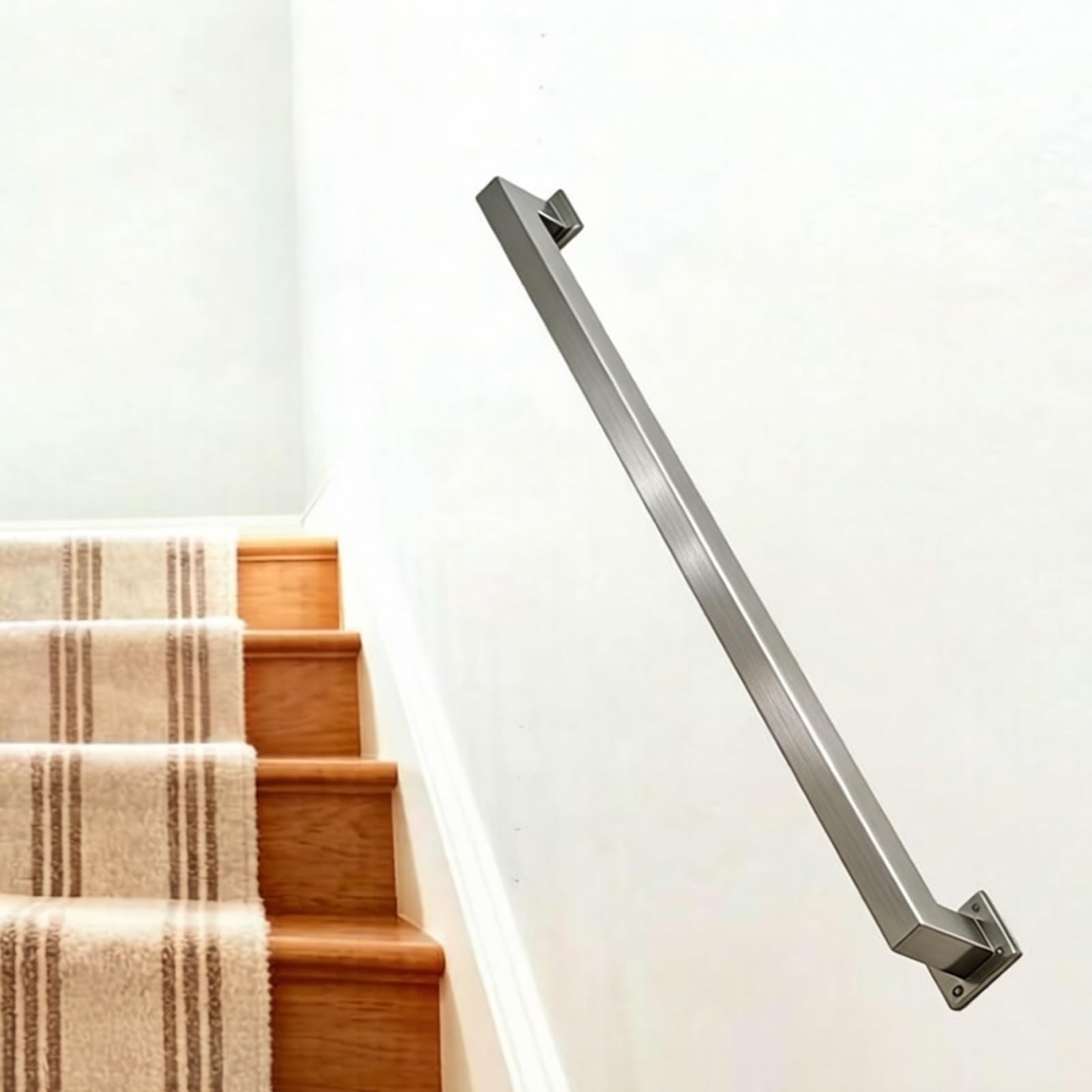 1FT-20FT Metal Stair Rails Handrail for Outdoor Steps or Indoor Stairs 200kg Load Durable and Sturdy Rust-Resistant for Garden Deck Loft Slope(11ft/330cm)