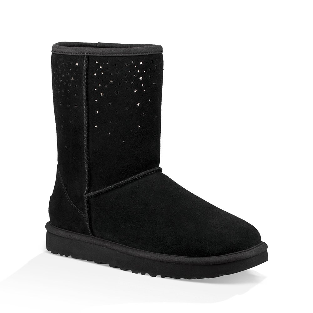 UGG Women's W Classic Short STARGIRL Fashion Boot, black, 7 M US