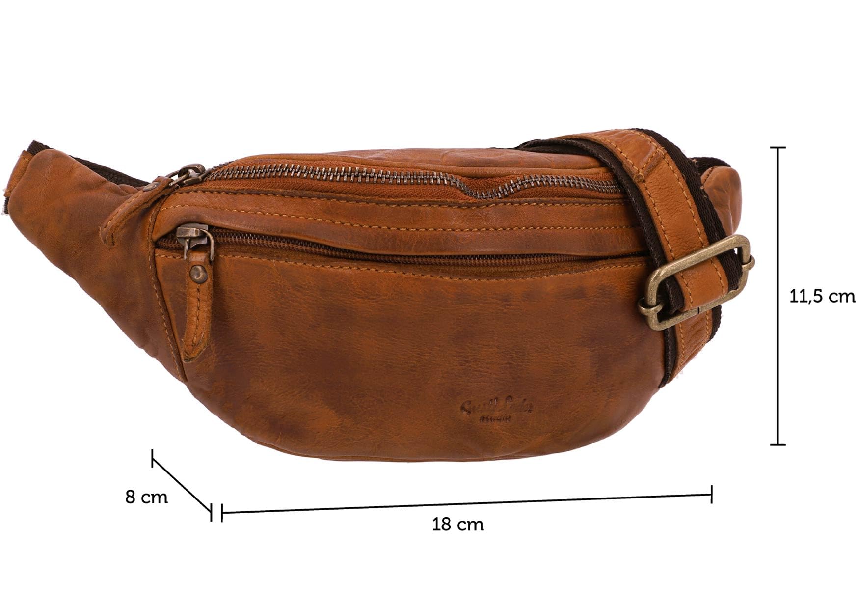 Gusti Marsupio Pelle Spencer – Marsupio Pelle Uomo & Donna in Vera Pelle con Cinghia Regolabile, Stile Vintage Elegante e Compatto