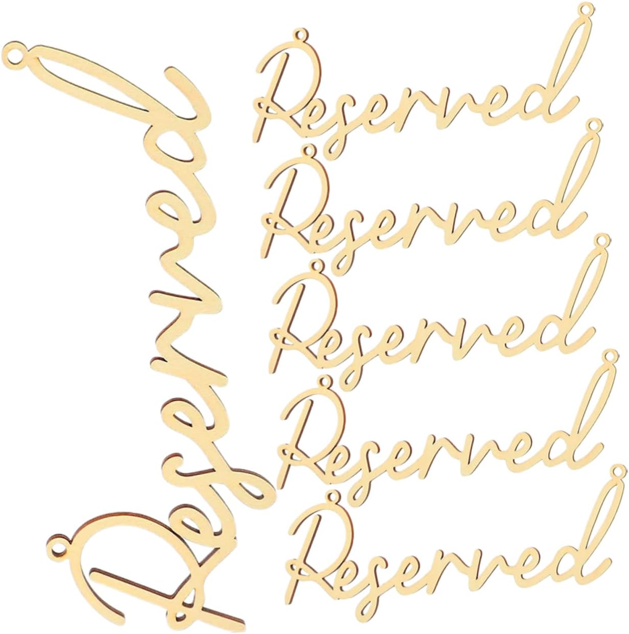 Wedding Reserved Seat Signs 7.87X3.14In Wooden Hanging Chair Signs for Parties Banquets Graduation Decorative Seating Accessories 6-Pack