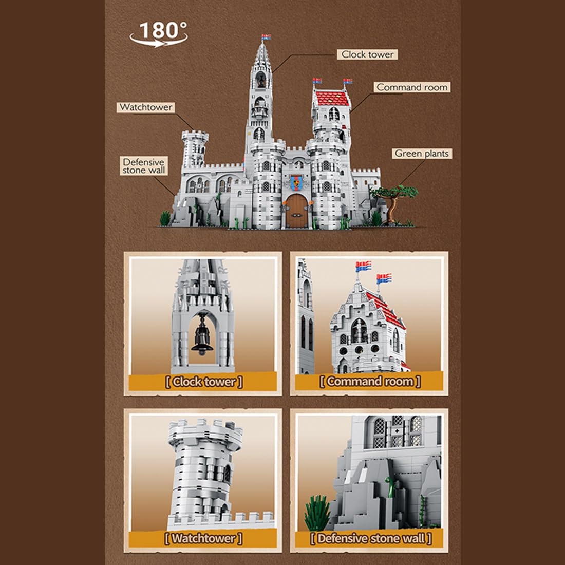 Mittelalterliches europäisches klassisches Burgbausteinset (3999 Teile)