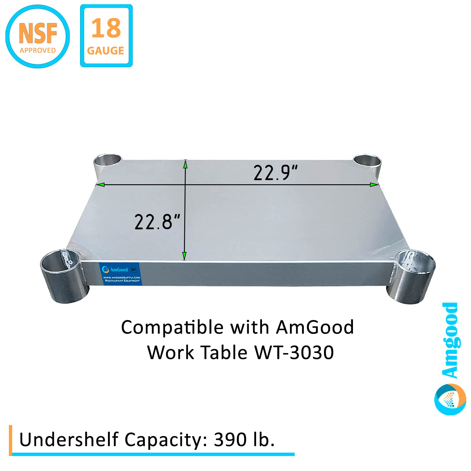 Additional Undershelf for AmGood Work Table (30