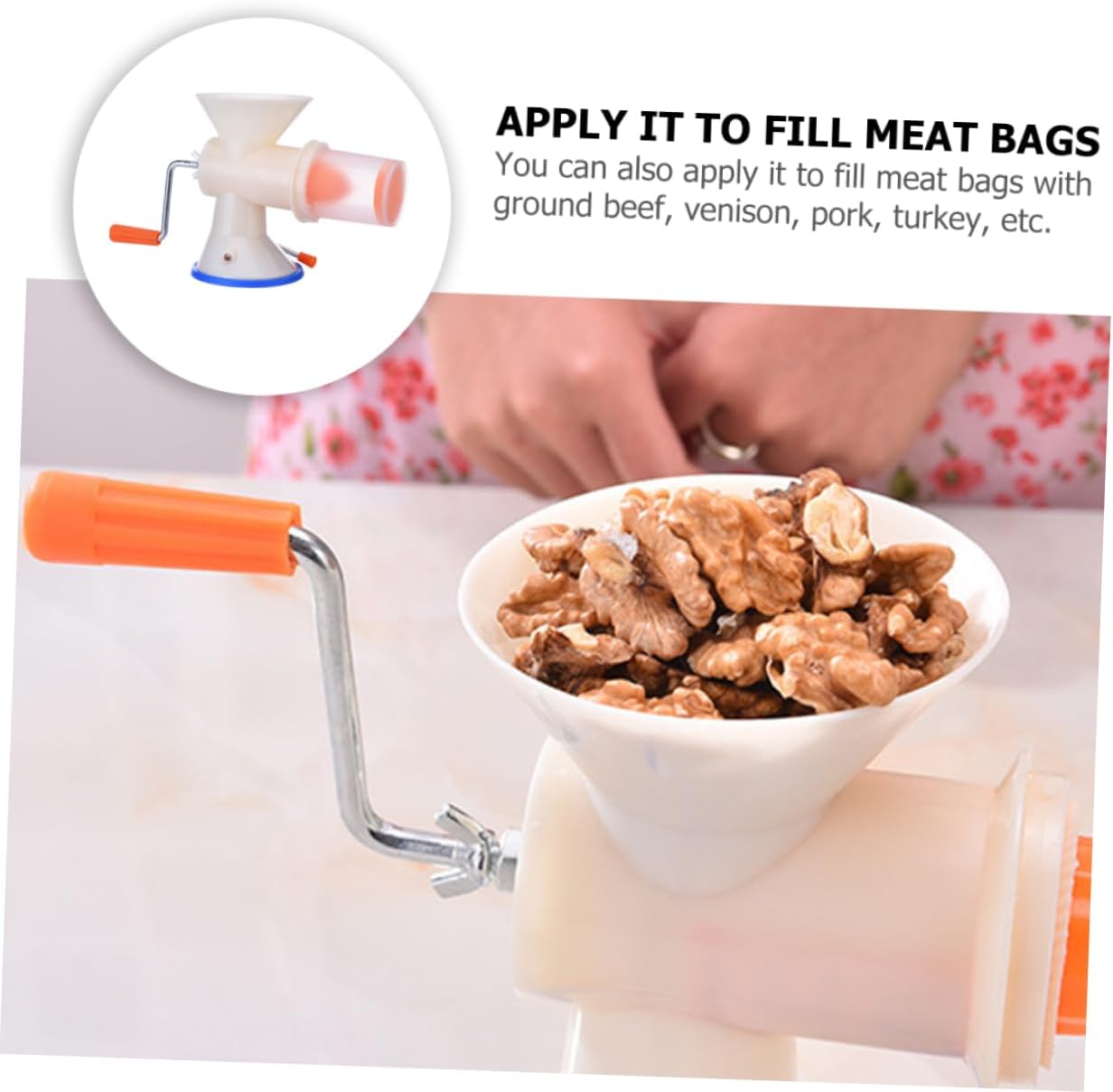 Mobestech Manual Meat Mincer Sausage Filler Food Grade Kitchen Tool for Home Use Easy to Operate Vegetable and Sausage Stuffer for Restaurants and Domestic Cooking