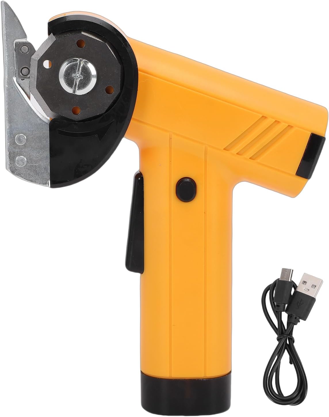 Haofy Box Cutter,Cordless Cardboard Cutter Electric Dual Safety Blades a Safety Lock Knob Portable LED Light System for Fabric Carpet Carton Plastic Leather Cloth (Yellow)