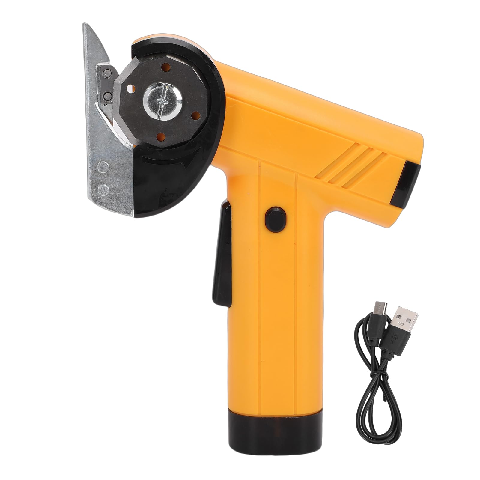 Haofy Box Cutter,Cordless Cardboard Cutter Electric Dual Safety Blades a Safety Lock Knob Portable LED Light System for Fabric Carpet Carton Plastic Leather Cloth (Yellow)