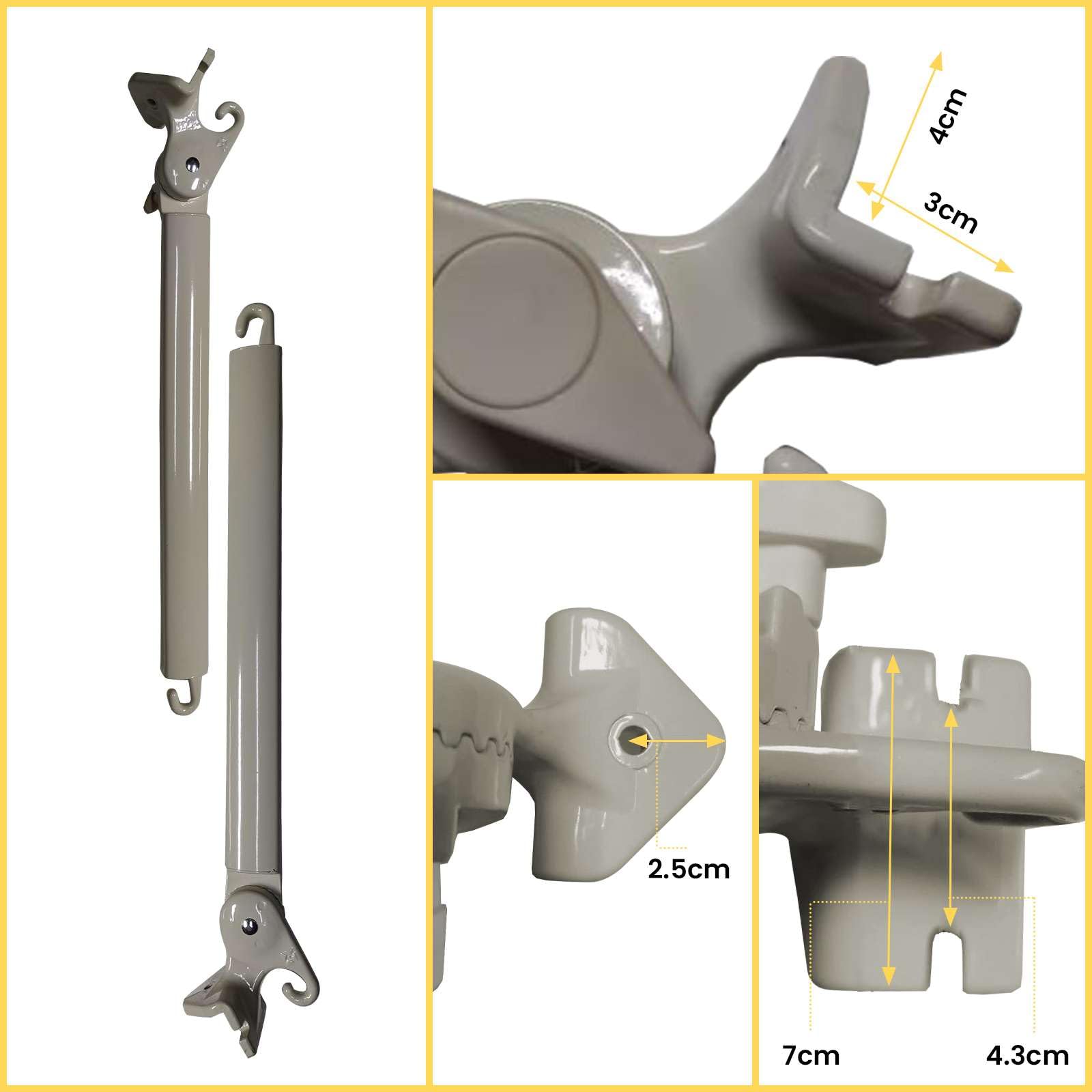 TENDEEVOLUTION Coppia di Braccetti per Tende da Sole per Balcone, da 50 e 70 cm in diversi Colori, Braccetti per Tende da Sole a Caduta da Esterno, Bracci di Ricambio (COPPIA AVORIO 70 CM)