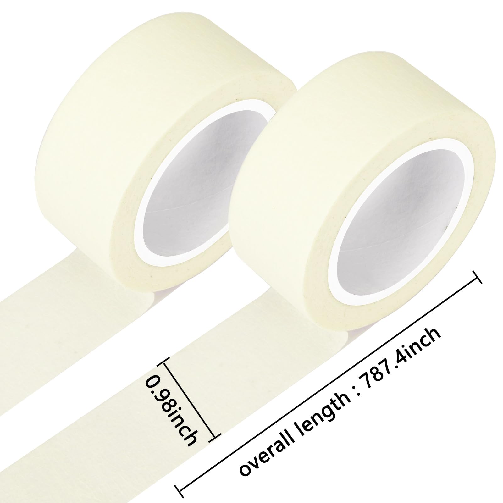Haraqi 10pcs Beige 25mm Low Tack Painters Masking Tape for Painting Artists Decorating - Image 2