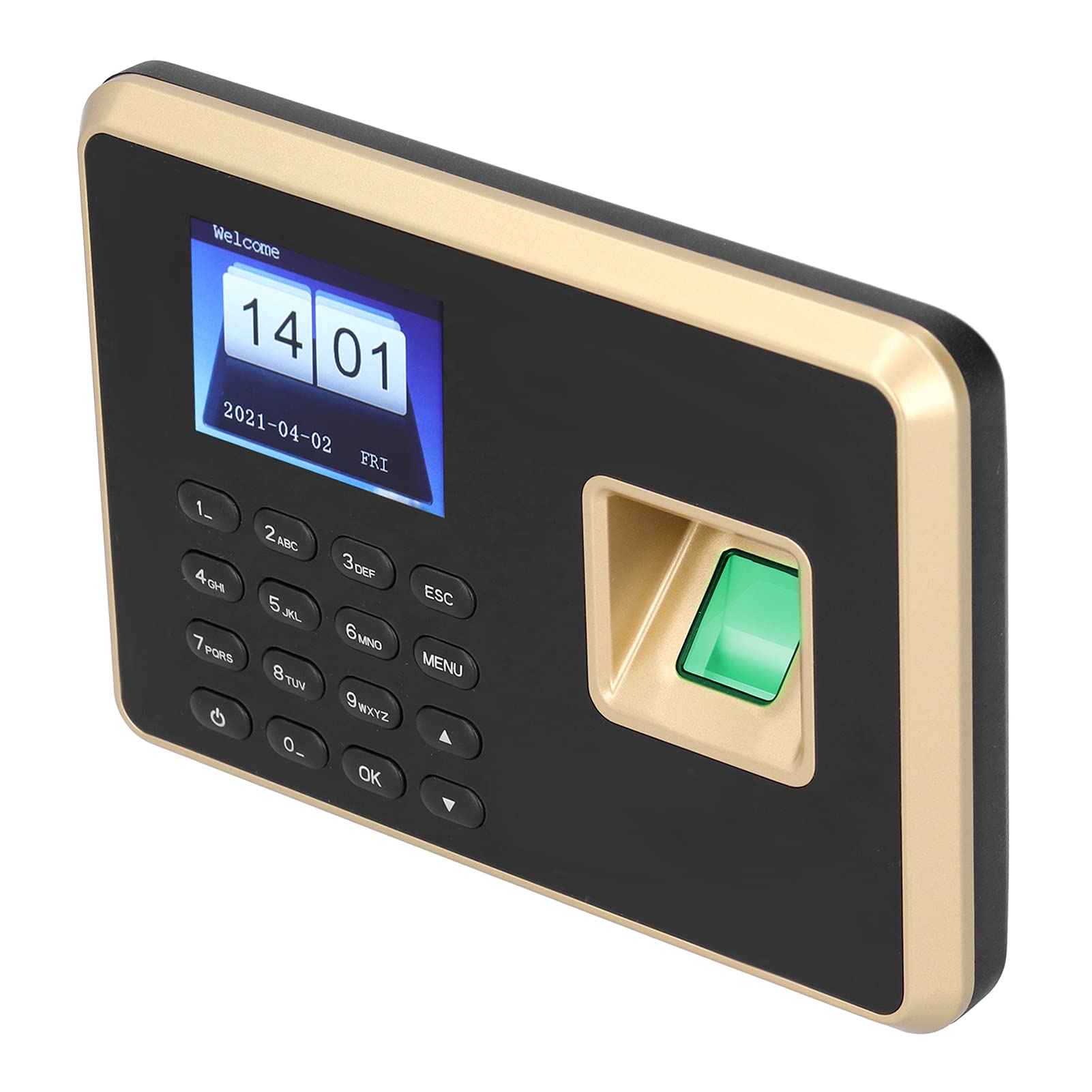 TrueCartAttendance Machine, TFT Color Screen USB Communication 100‑240V Time Clock Password 2.4in for Company(Black Gold)-picture-25