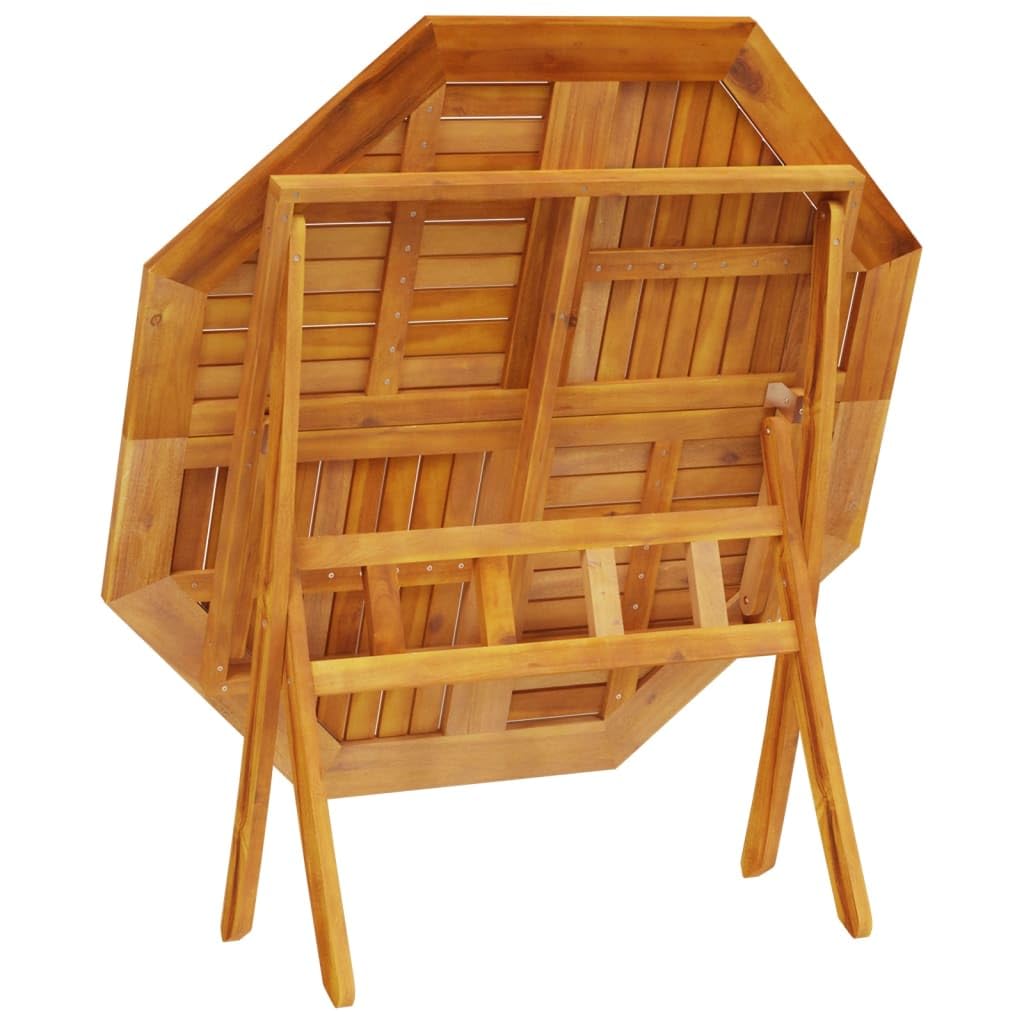 Tavolo da giardino pieghevole, diametro 110 x 75 cm, in legno massiccio di acacia | Superficie trattata a olio, design a doghe per il drenaggio dell'acqua, pieghevole salvaspazio, stabile per bevande