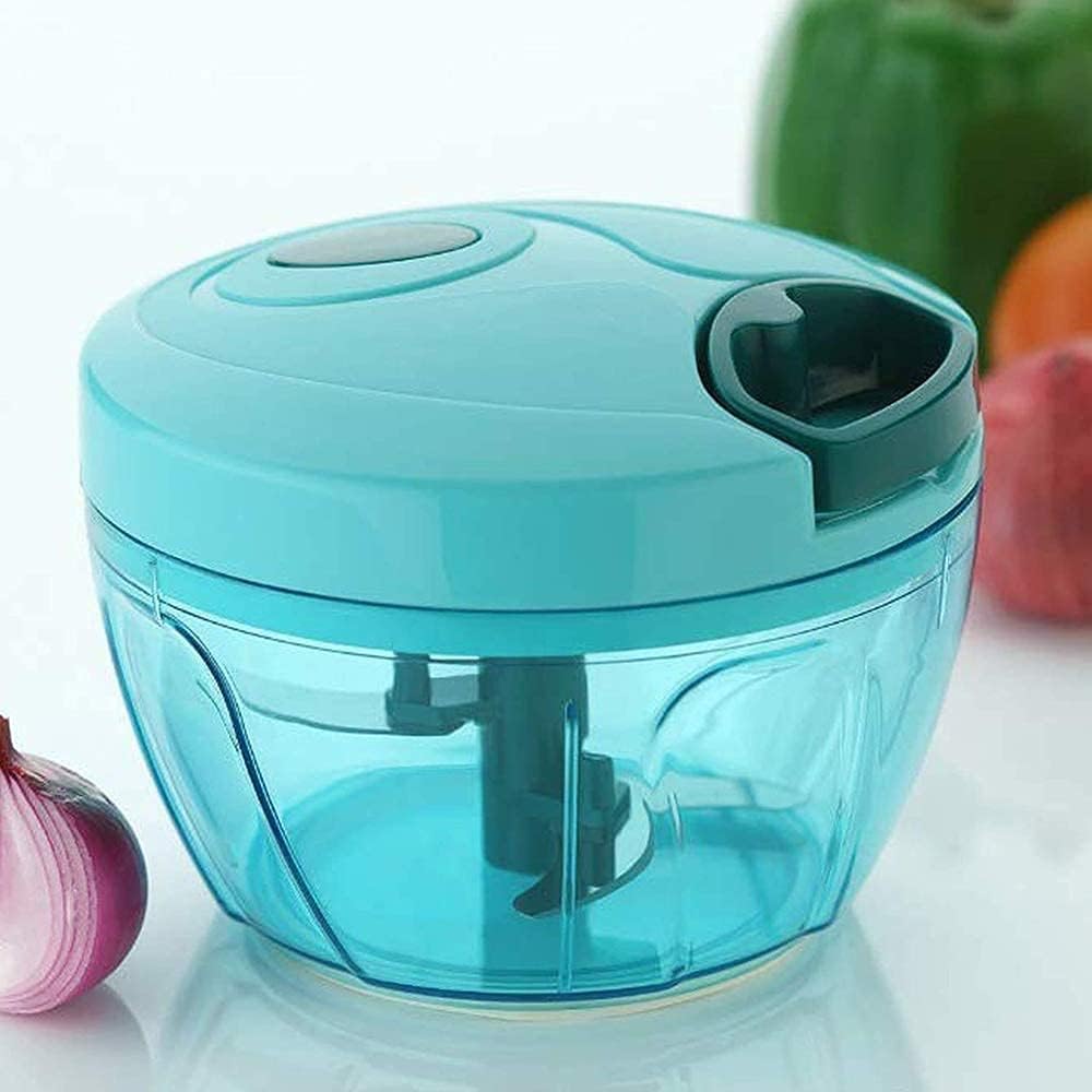 Manual Kitchen Chopper, 450ml, 3 Stainless Steel Blades, BPA-Free Vegetable Cutter with Pull Cord, for Onion, Garlic, Nuts and Herbs-image-6