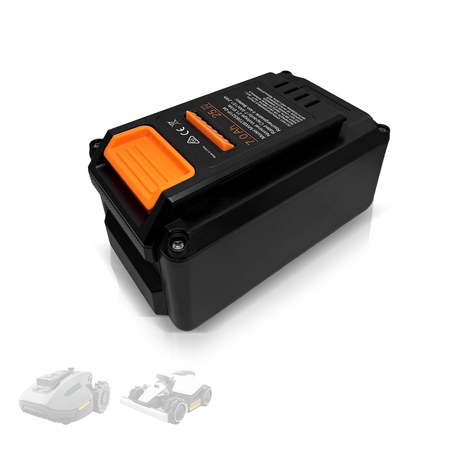 7.0Ah Akku für Mammotion Roboterrasenmäher YUKA Mini 500/600/700/700H/800 & LUBA Mini AWD 800/800H/1500/1500H– Austausch für MWBT06S01P-03, MWBT06S02P-03, MWBT06S02P-01 UVM