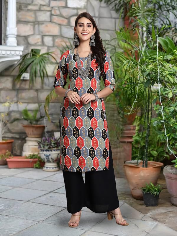 Pinkmint Festival Wear Printed Crepe Kurti's For Women's Ll Ethnic Kurti Ll Comfortable Kurti (Pack Of 6)