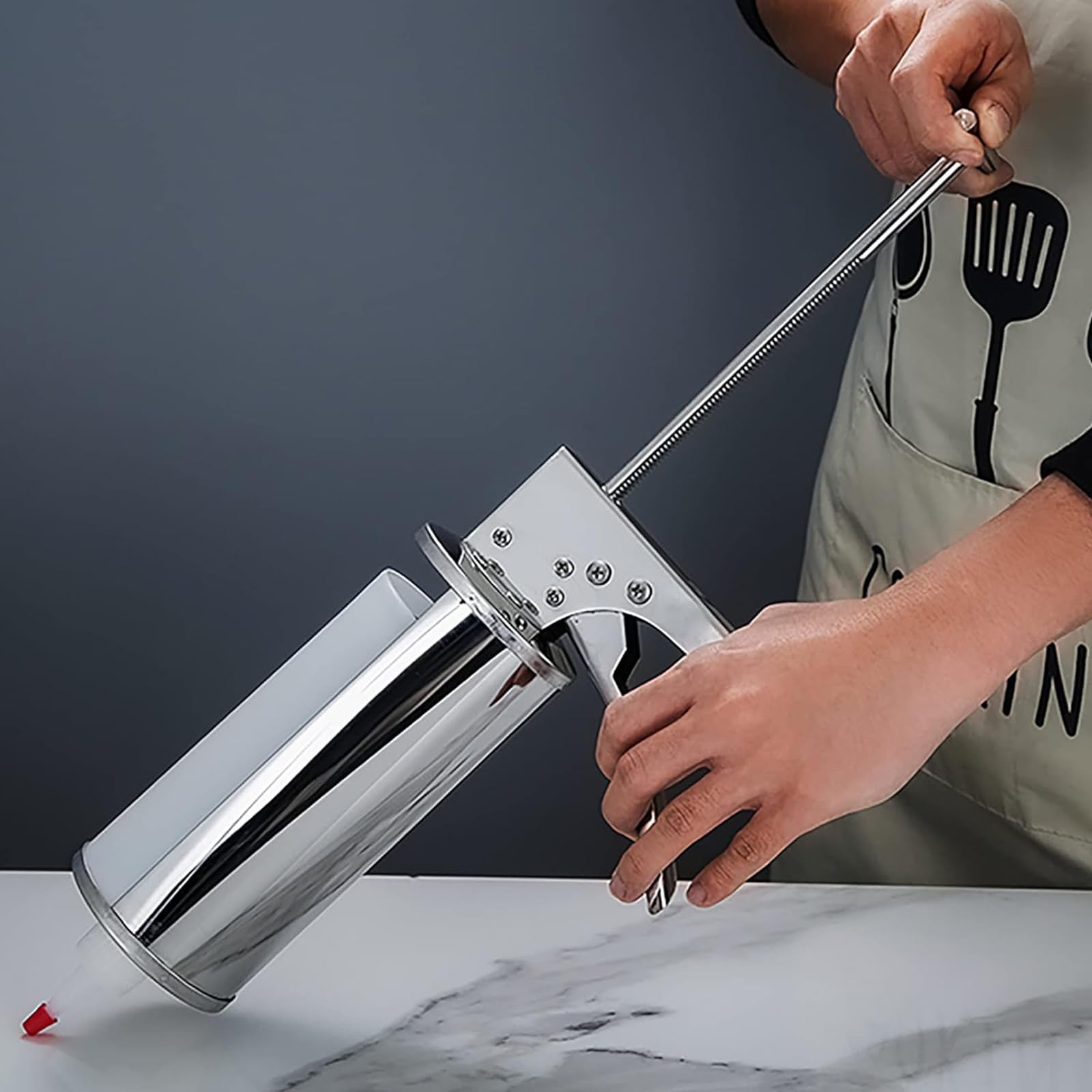 Dispenser Per Condimenti Per Insalata Con Pistola Per Salsa Di Hamburger In Acciaio Inossidabile Con 1 Bottiglia Dispenser Per Salsa Da 650 Ml Per Il Dosaggio Di Insalata Di Ketchup Cucina Domestica