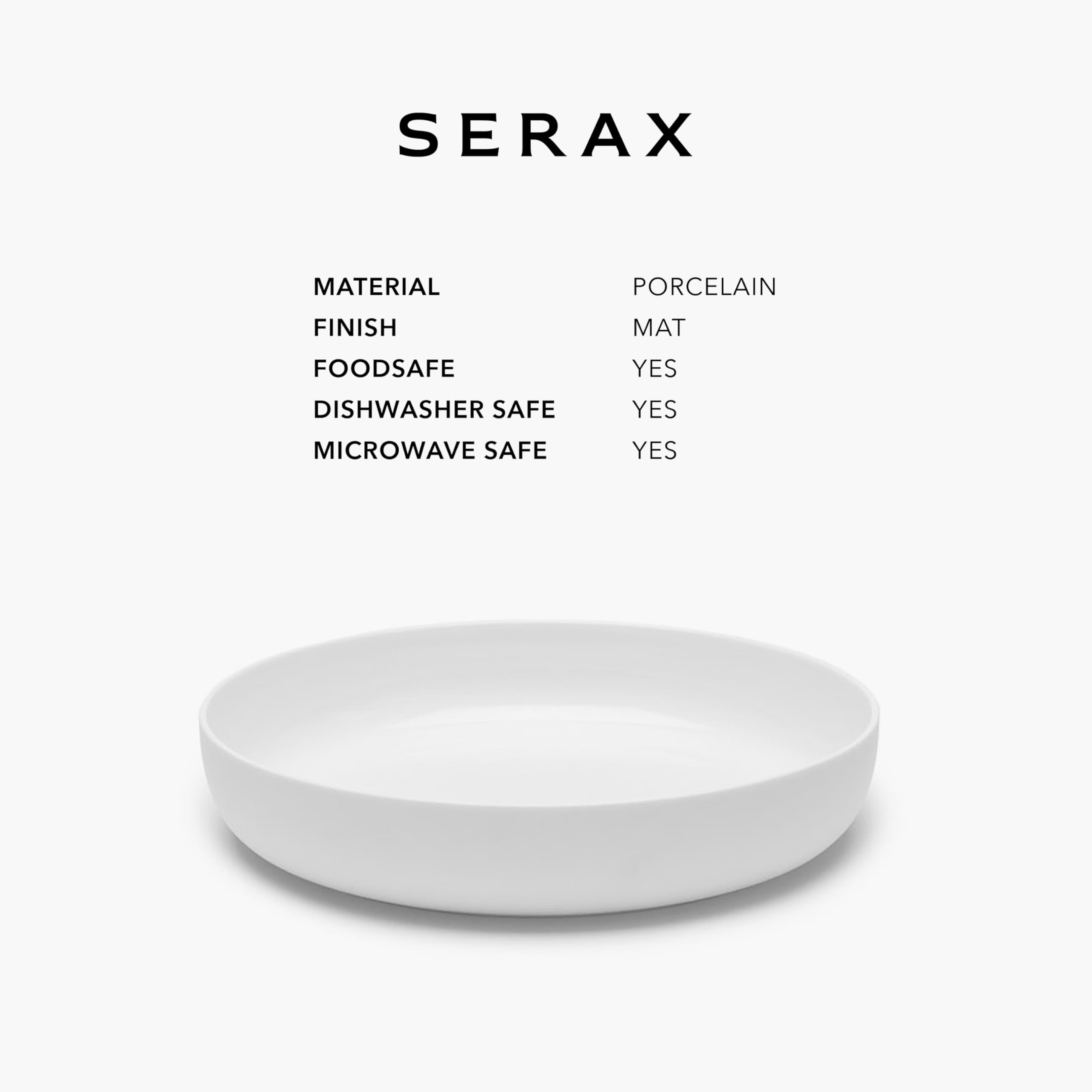 Juego de cuencos para pasta Serax | Vajilla Base de Piet Boon | Juego de 4 Platos Hondos para Ensaladas y Sopas | Cuencos de porcelana blanca | Apto para microondas | Tazones para la cena