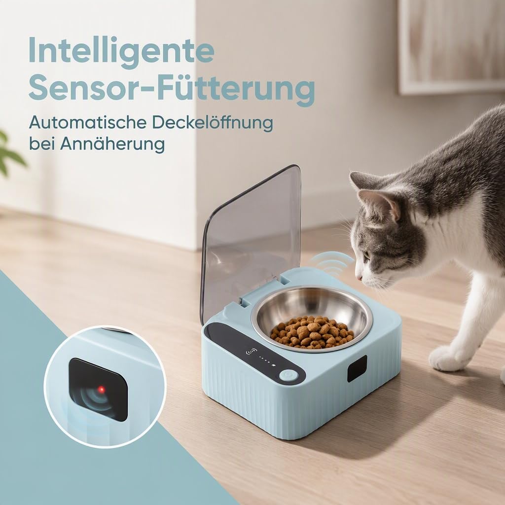 Sensor-Katzenfutterspender mit Intelligenter Sensorkappe, 350 ml