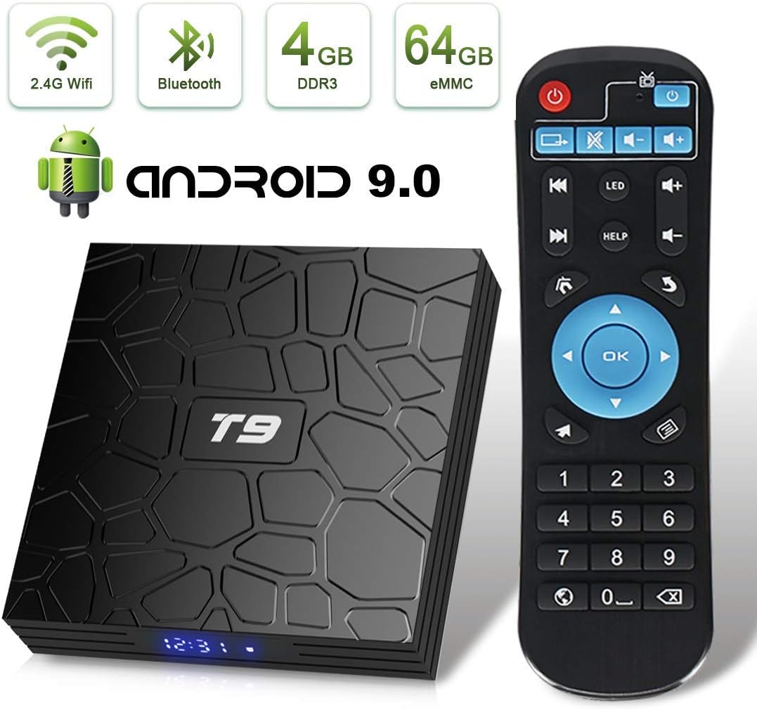 Android 9.0 TV Box Superpow T9 4GB RAM 64GB ROM RK3328 Quad-core Support 4K Full HD 2.4Ghz Wi-Fi BT 4.1 USB 3.0 H.265 Smart TV Box