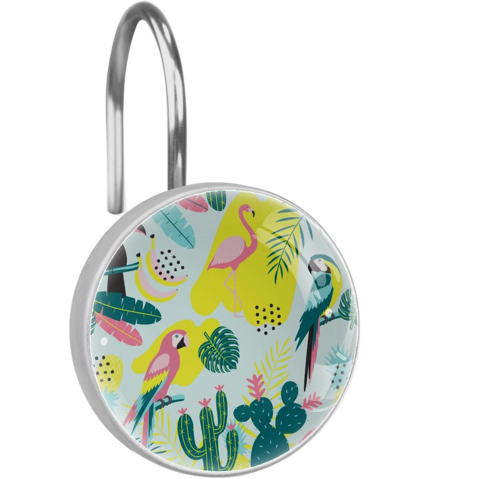 Crochets rideau de douche tropicaux en acier inoxydable anti-corrosion