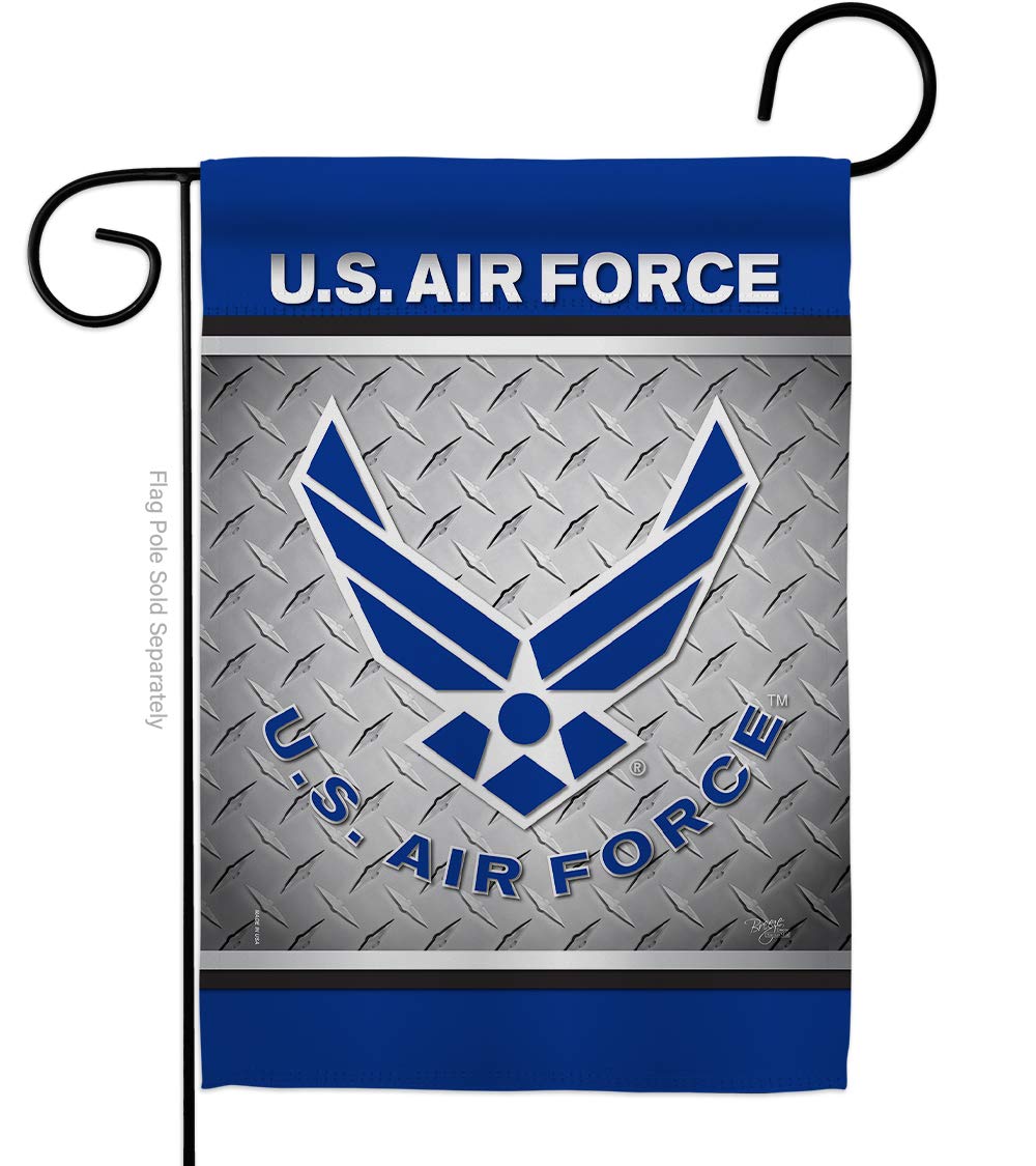 Breeze Decor US Air Force Gartenflagge – Doppelseitig, 33 X 47 Cm, Wetterfest, Made In USA, Für Veteranenehre