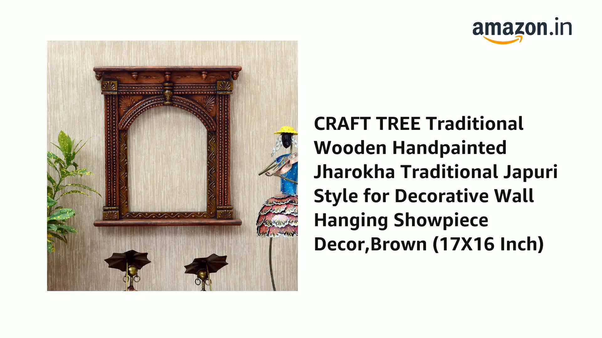 CRAFT TREE Traditional Wooden Handpainted Jharokha Traditional