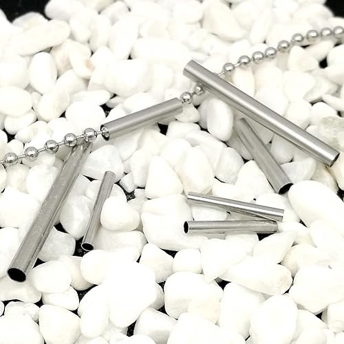 Miniatura 3 de 100 piezas de espaciadores de tubo recto de acero inoxidable 304, cuentas espaciadoras rectas, cuentas sueltas de tubo redondo, cuentas espaciadoras