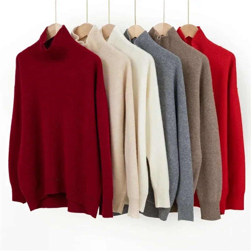 Maglioni da donna in lana a collo alto allentato casual pullover morbido capispalla maglioni
