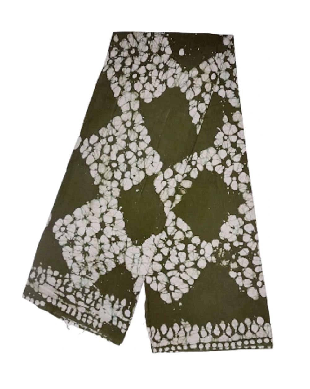 Men's Cotton lungi, Batik Print, 2 Meter, Dark Green, Unstitched