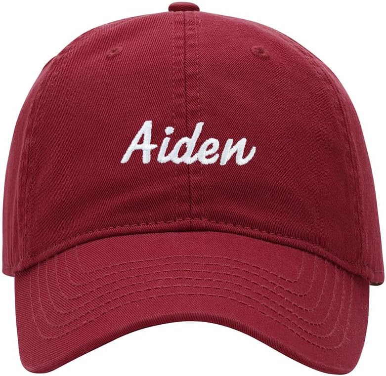 Baseball Cap Men Name Aiden Gift Embroidered Washed Cotton Dad Hat Baseball Caps