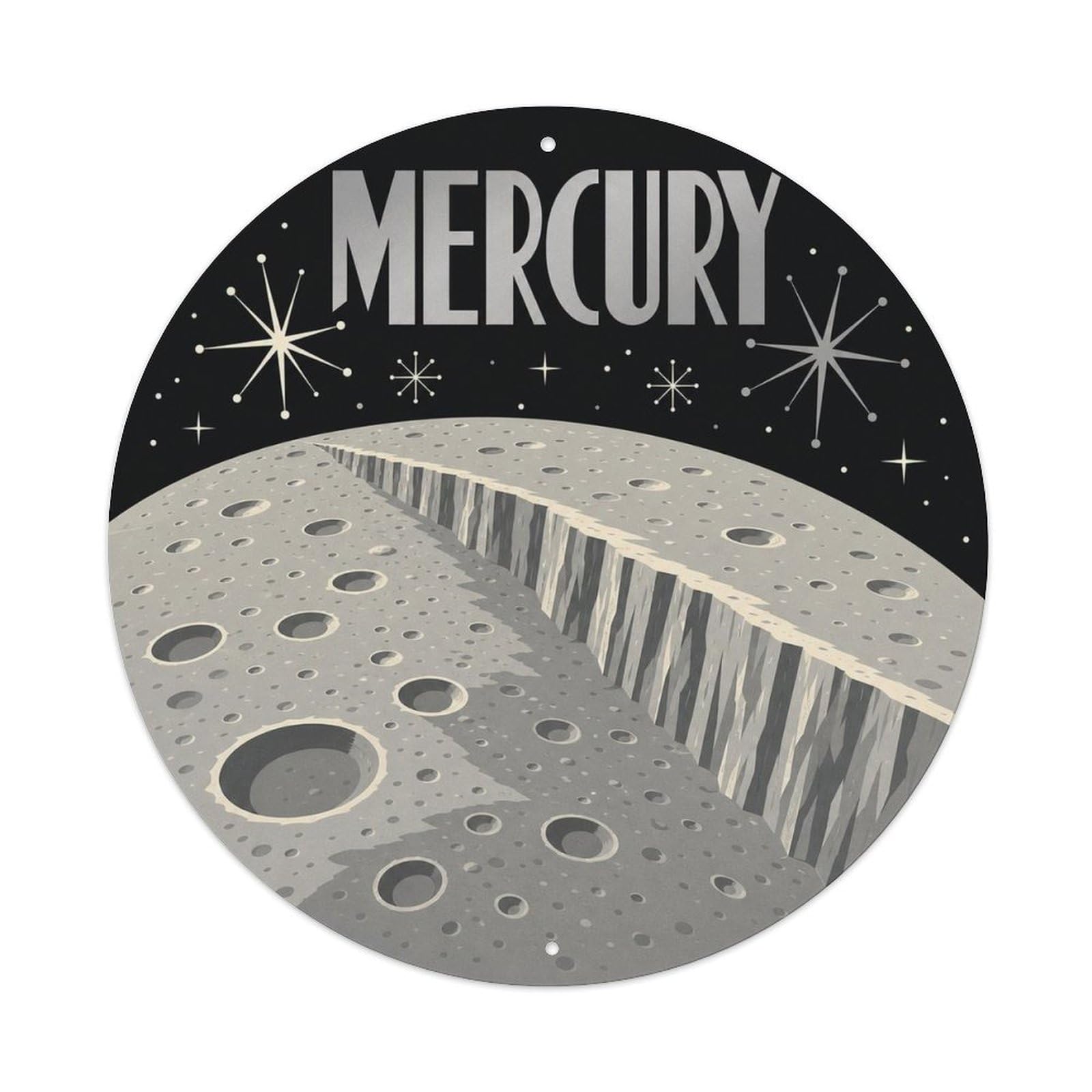 Space Exploration Mercury Planet Celestial Metal Tin Sign