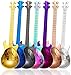 Price comparison product image Guitar Coffee Teaspoons, 7pcs Colorful Stainless Steel Musical Coffee Spoons Cute Tea Spoons Set Stirring/Mixing/Sugar/Dessert/Jam/Ice Cream Spoon