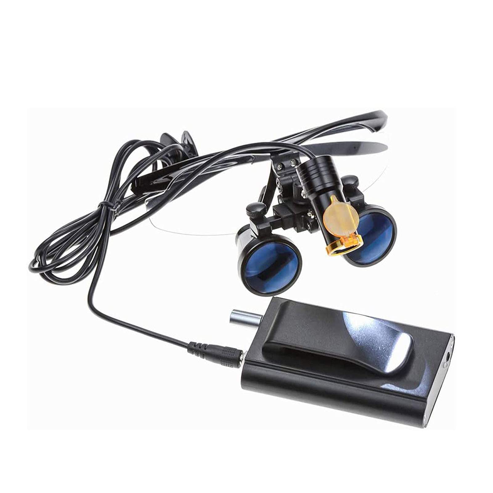 GaRcan Lupas dentales LED de 2,5/3,5X 5w, Lupa quirúrgica de Laboratorio médico, Lupa de Vidrio óptico Binocular con Faro Delantero (Negro 2,5X)
