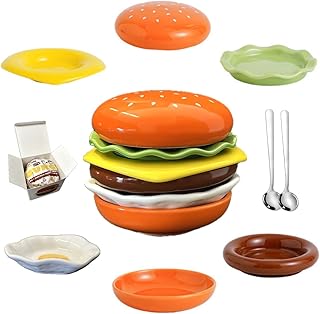 Burger 6-layer Mini Plates Sushi Dip Starter Dessert Snack Plate 8-piece Combination Set