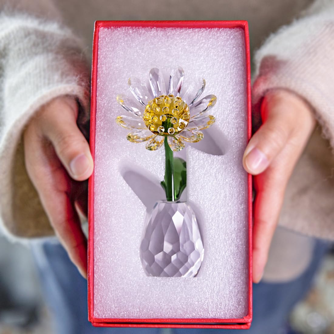 Amazon.com: H&D HYALINE & DORA Crystal Daisy Flower Figurine