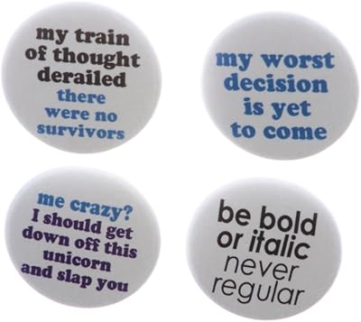 Set 4 Funny Humor Rude Quotes 1.25