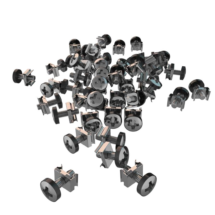 Cage Nuts and Rack Screw Kit M6 x 16mm Zinc Plated (50-Pack