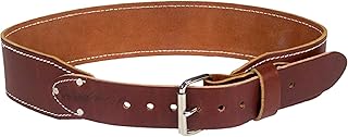 Occidental Leather 3" Ranger Leather Work Belt - Large, OxyRed - Bridle Leather, Heavy-Duty Steel Roller Buckle, Edge Stitched - Made in USA
