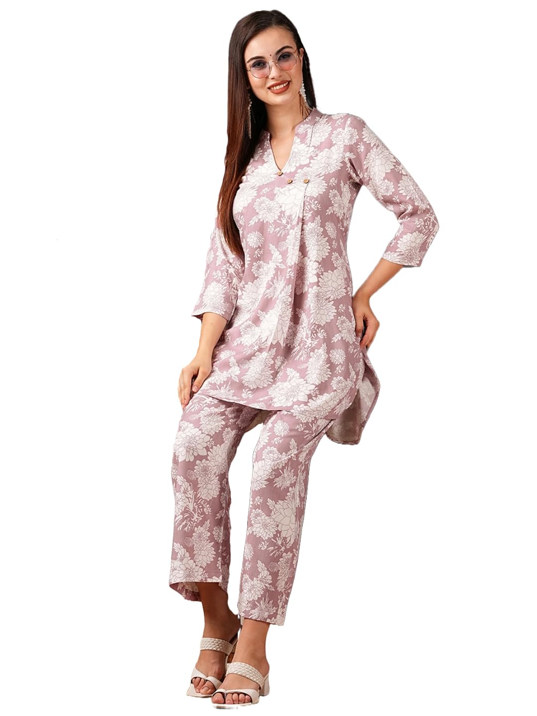 ANNI DESIGNER Women Cotton Blend Printed Co-Ord Set