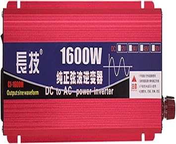 Car Inverter 1600W 2200W Car Power Inverter Charger DC 12V 24V 48V 60V to AC 220V 230V 240V Auto Pure Sine Wave Power Inverter Converter Interfaces Voltage Transformer For Car/Laptop 1600W,12V