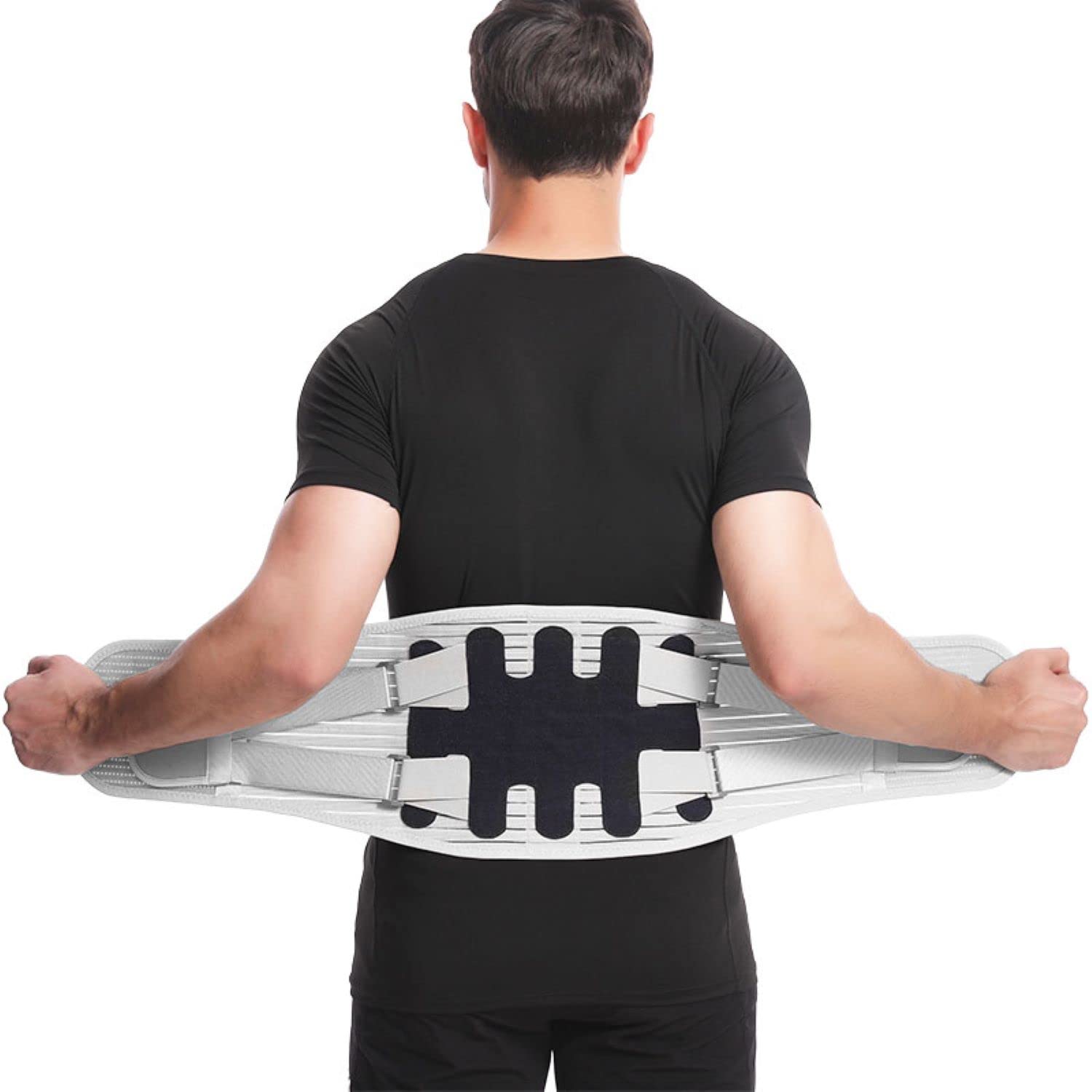 CONHEBEBack Brace - Lumbar Support Belt, Waist Support Belt- Lower Back Support Brace for Relieves symptoms such as lumbar pain、 lumbar disc herniation for Men and Women, Gray.