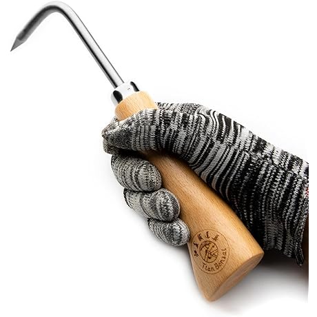 Tianbonsai Stainless Steel Hook with Wooden Handle (22.5 cm)