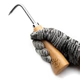 tianbonsai Bonsai Tools Hook 22.5 cm Wooden Handle Stainless Steel Hook Robust Very Firm and Durable Made