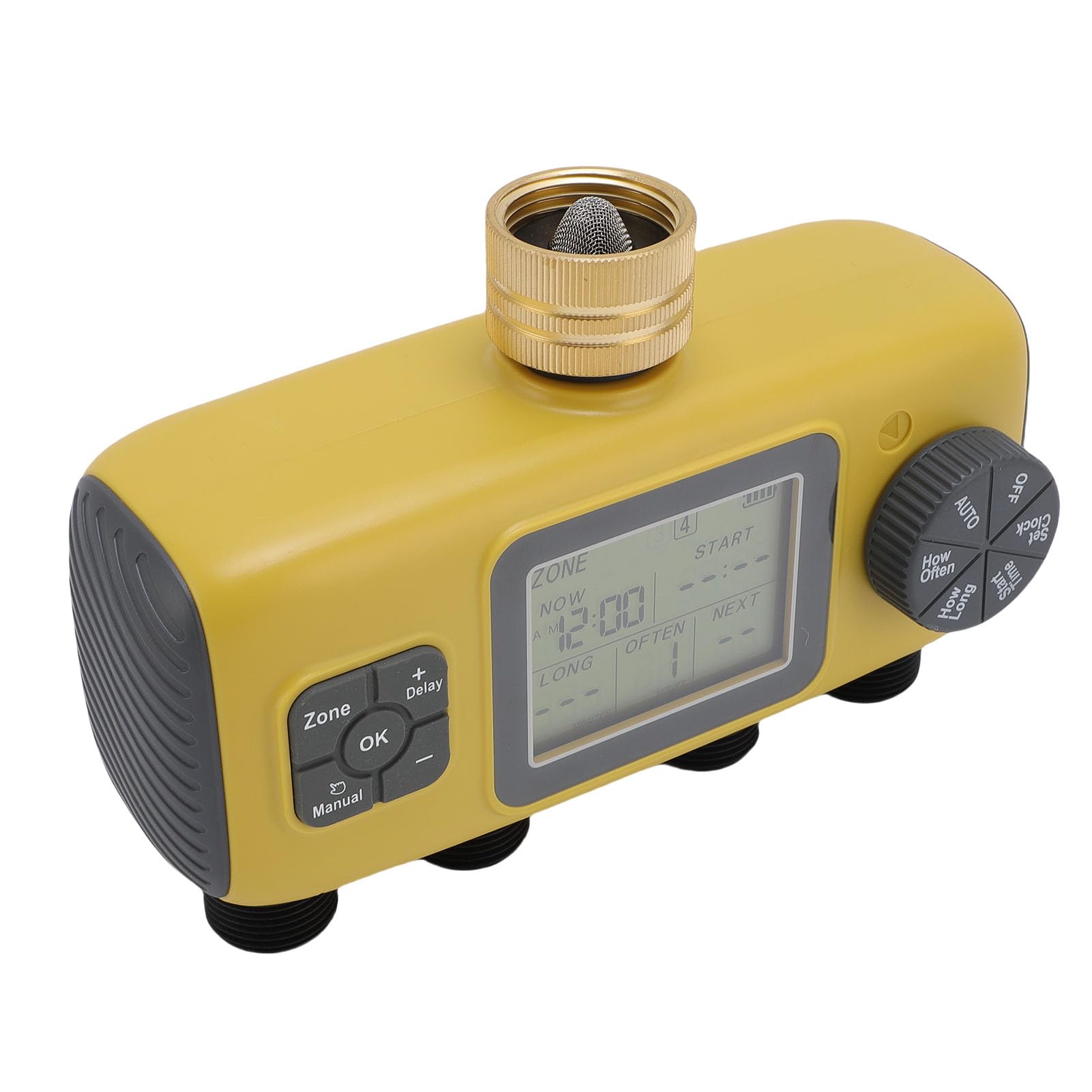 Tnfeeon Programmatore di Irrigazione Automatico con Timer per Irrigatore con Display LCD, Timer di Irrigazione Intelligente per Rubinetto da 3,4 e 1,2 Pollici, Programmi Personalizzati da 1 a 12 Ore