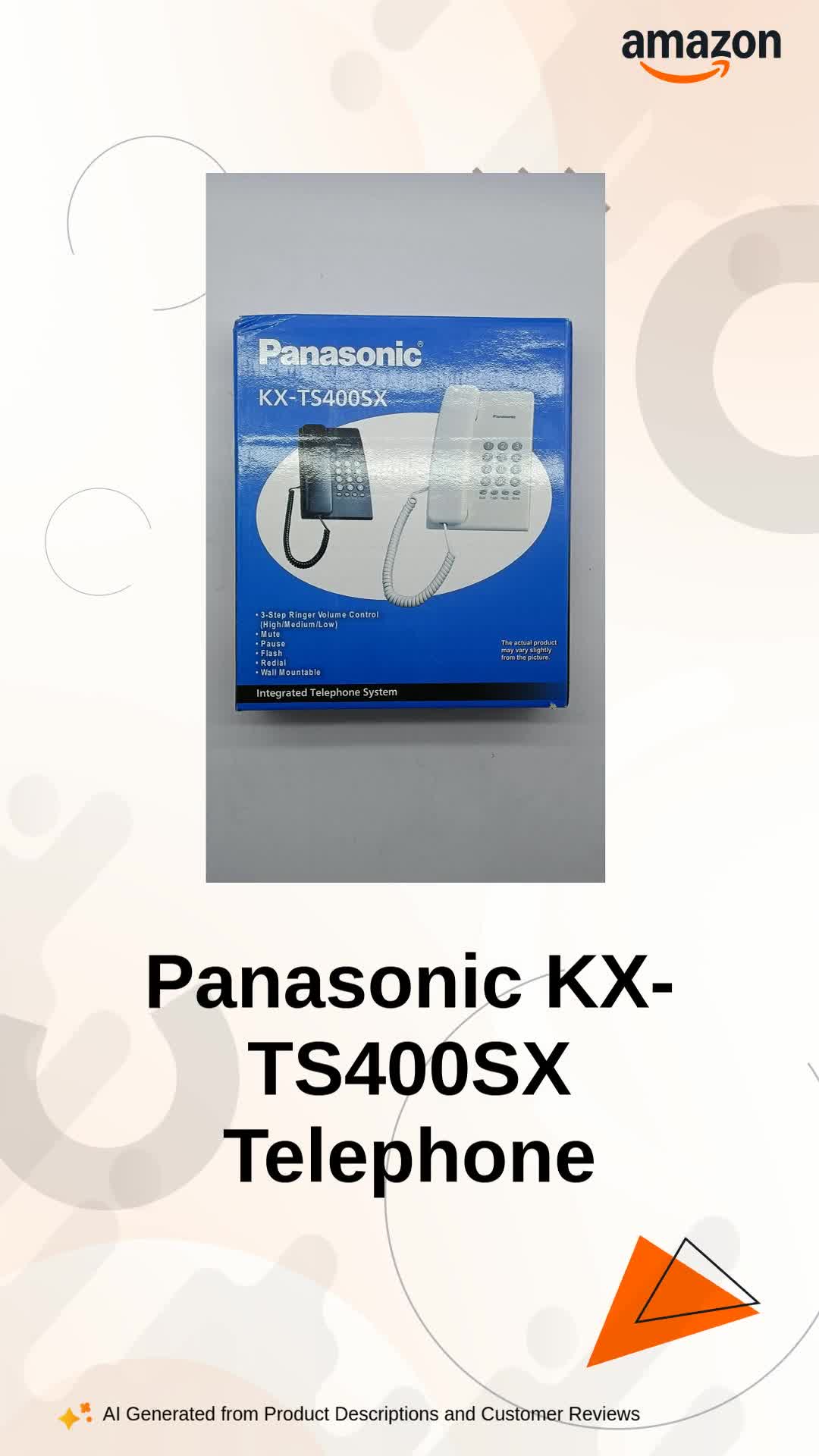 Panasonic KX-TS400SX Integrated Corded Telephone System, Black