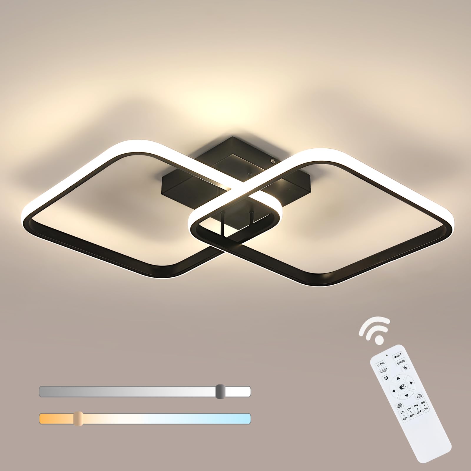 Osairous Ceiling Light LED Black 3000K-6500K