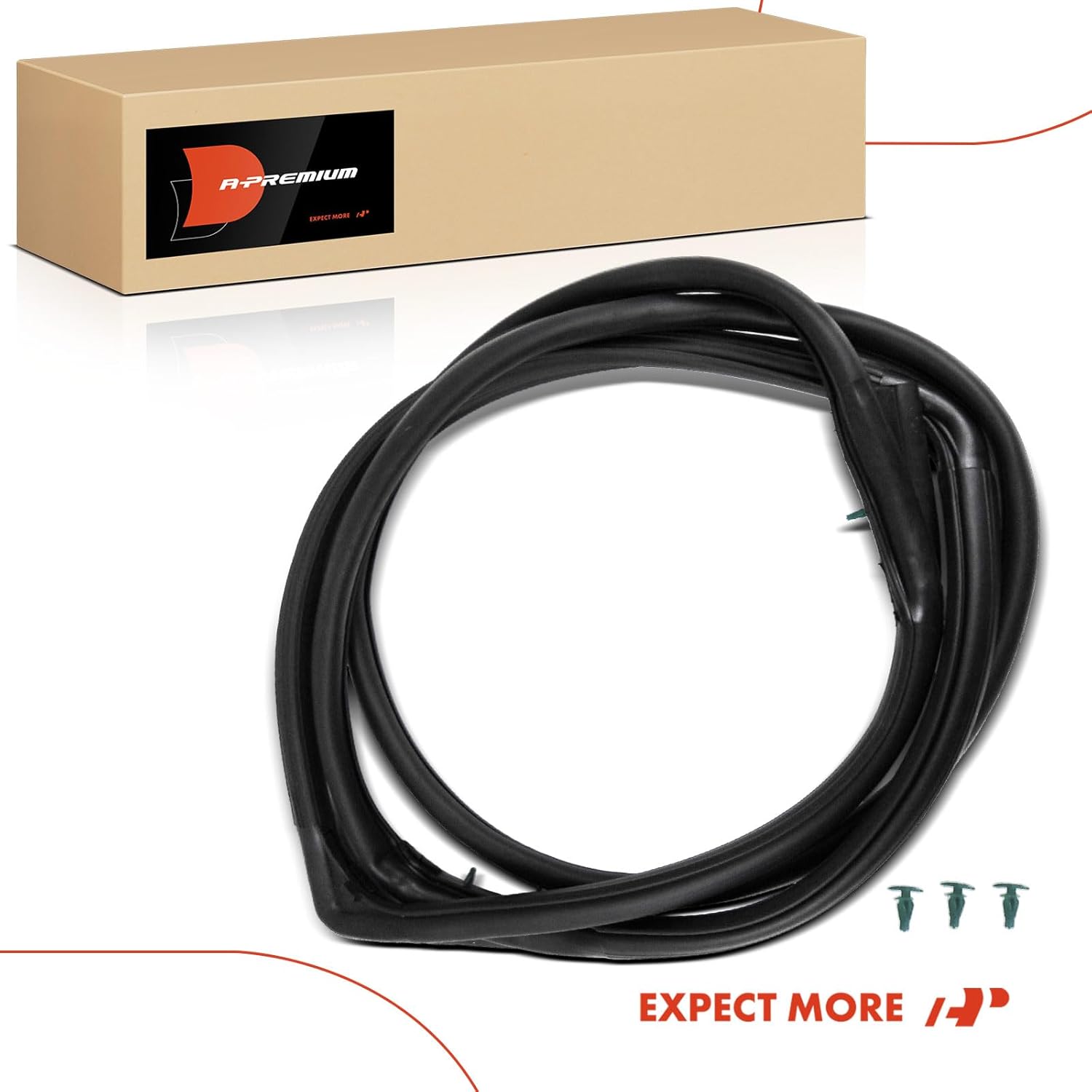 A-Premium Front Left Car Door Weather Stripping Seal Strips Compatible with Jeep Wrangler 2007-2018, Driver Side