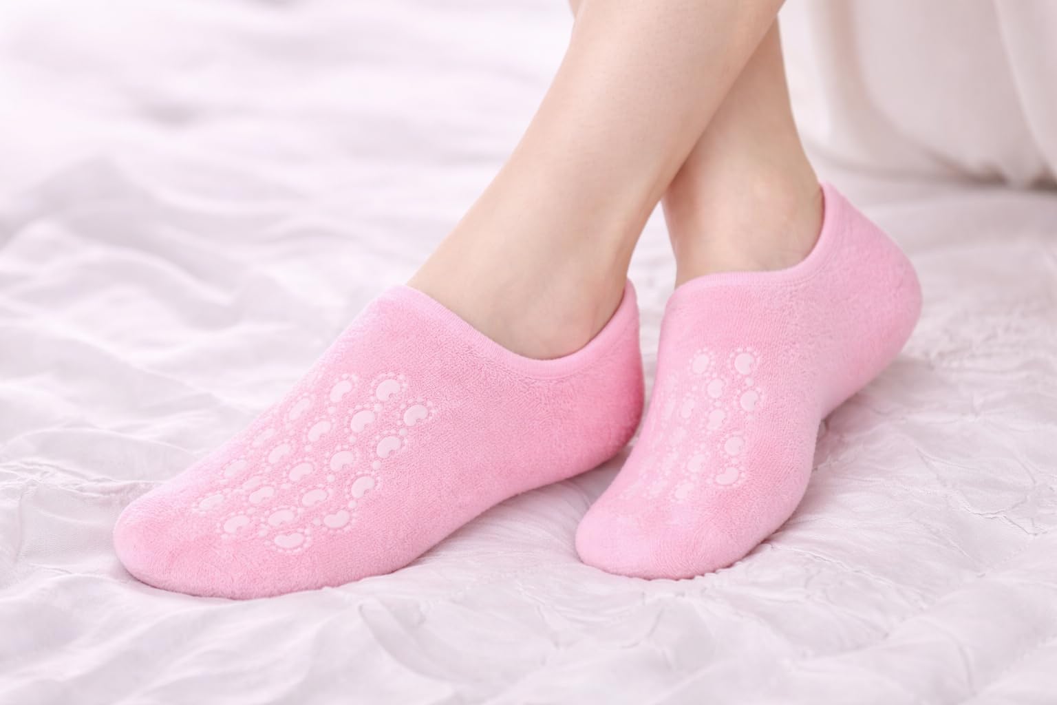 Spa Gel Socks for Women & Men – Moisturising Socks for Cracked Heels with Vitamin E, Olive Oil, Lavender Oil & Jojoba Oil – Soft Hydrating Socks for Heels Foot Care-image-29