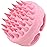 BTYMS Silicone Hair Scalp Shampoo Brush Scalp Massager Exfoliating Hair Cleaning Brush Head Scrubber for Shower - Pink