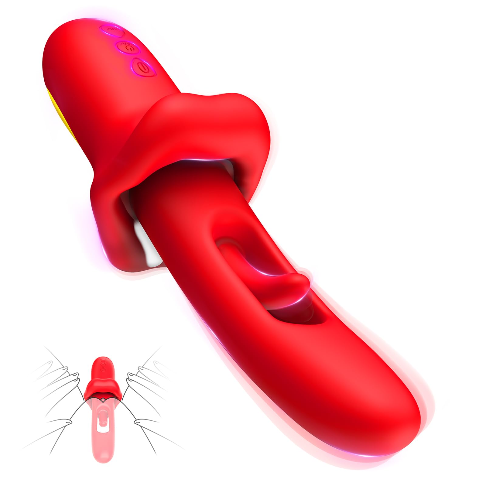 G Spot Vibrator Sex Toy - Tongue Rose Sex Toy Dildo Vibrators with 7 Flapping 10 Vibration Modes