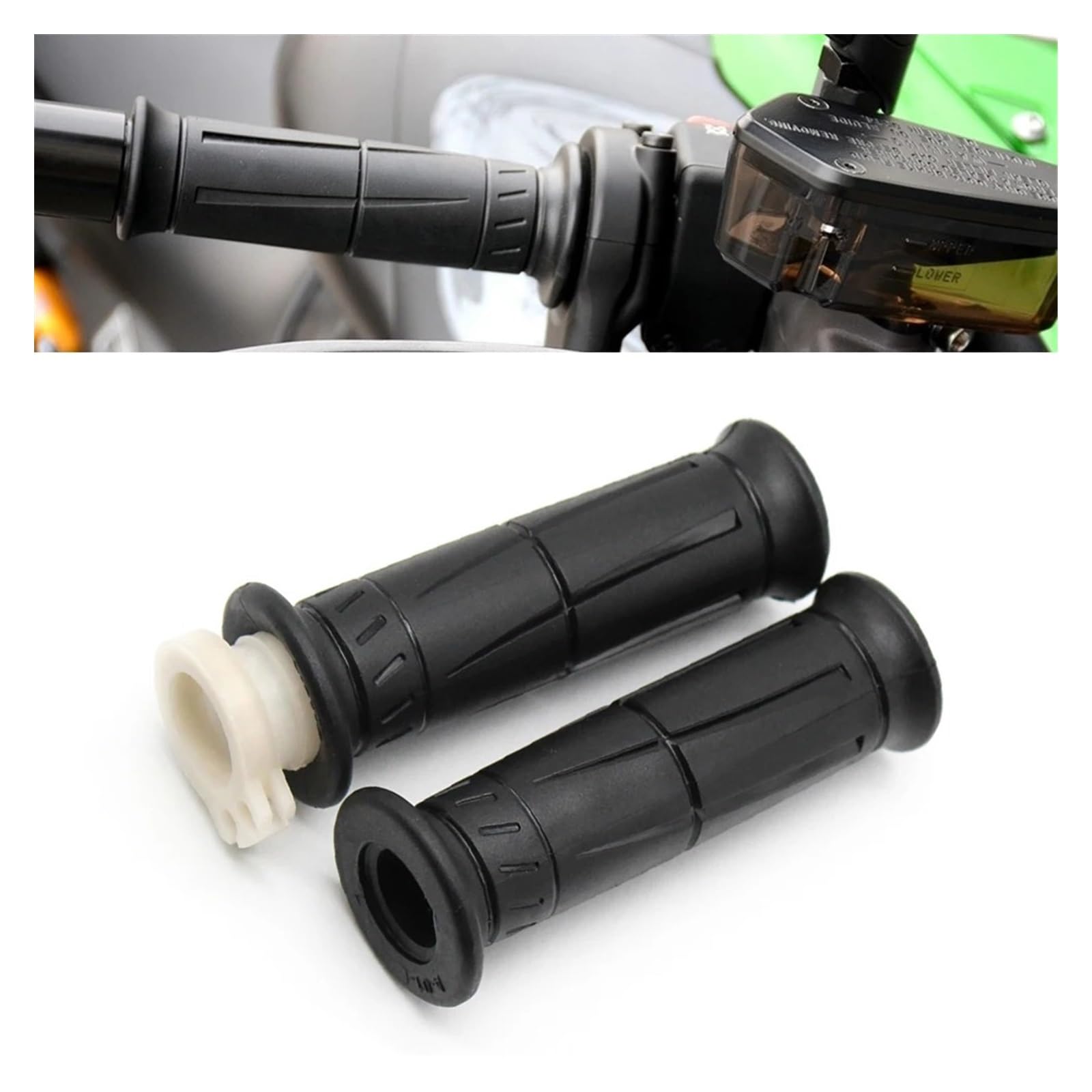 Per Kawas&aki Ni&nja 125 250R 300R 400 650R 1000 ER6R ER6F ER4N Moto Maniglia In Gomma Manopole Maniglia Colla Acceleratore Manubrio Manopole manubrio