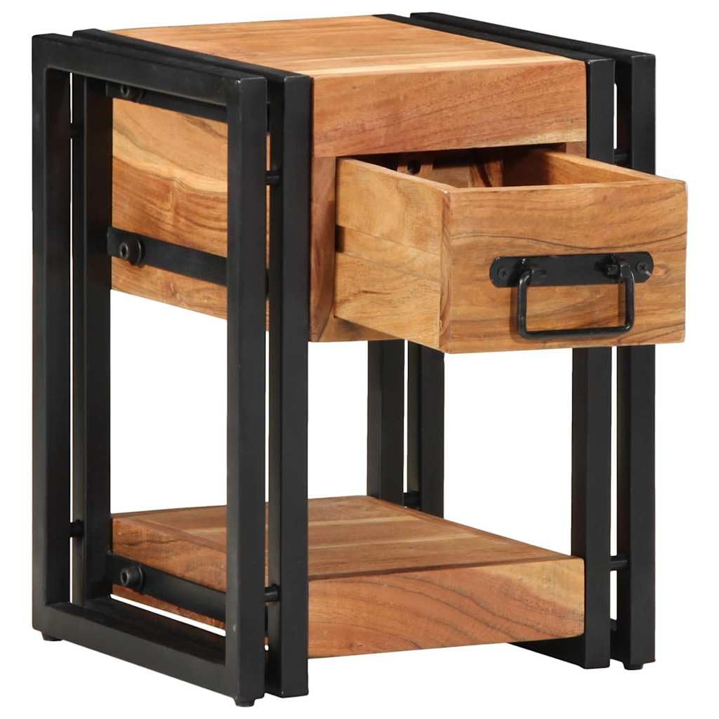 Table de chevet en bois d'acacia massif, 30 x 30 x 40 cm, marron