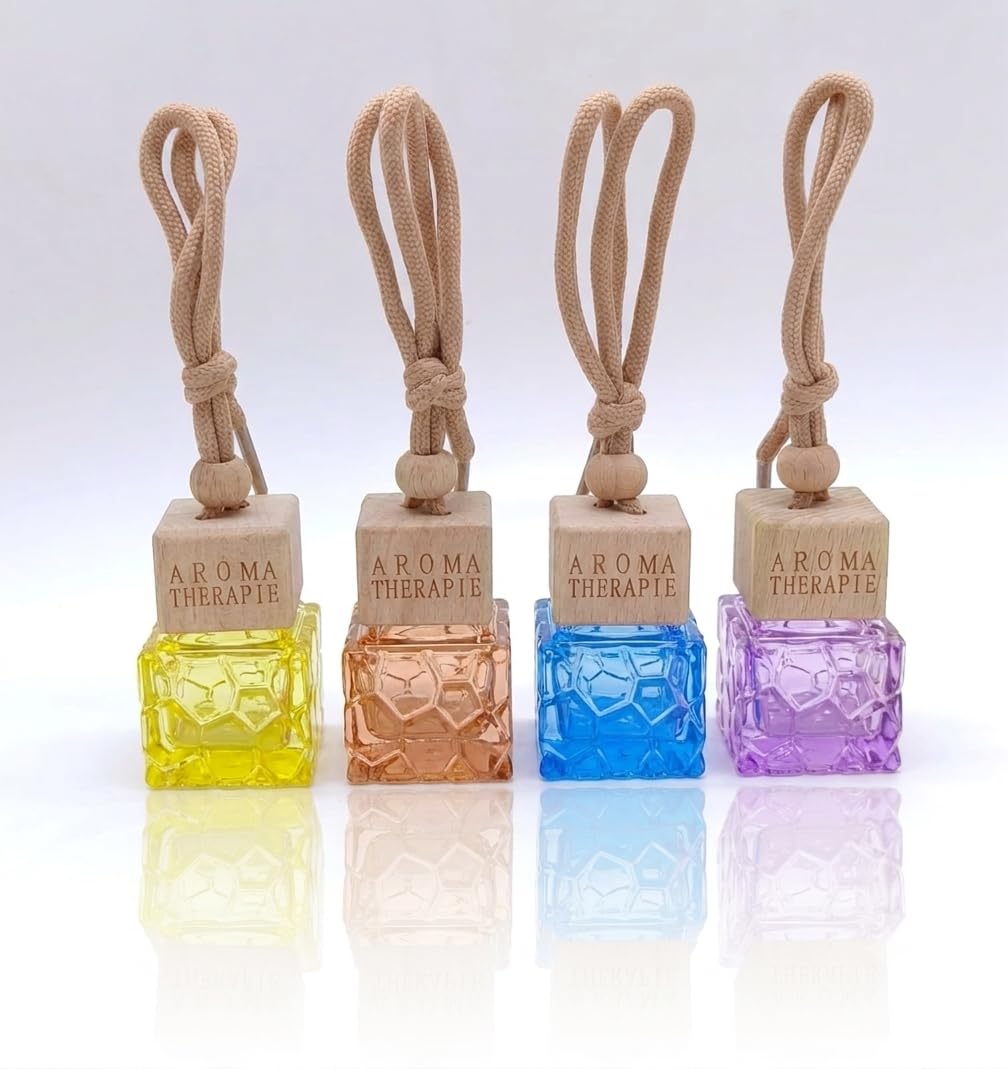 Hunky Dory 6pcs 10ml Hanging Car Air Freshener Diffuser Bottles Empty Glass Perfume Bottle Pendant for Essential Oil Fragrance Aromatherapy Bottle Ornament-image-11